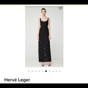 HERVE LÉGER BLACK GOWN SIZE S NWT